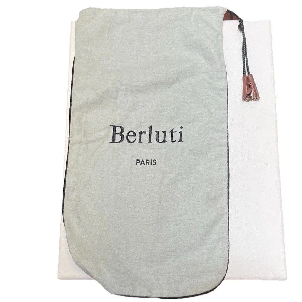 Authentic Berluti Paris Luxury Replacement Dust Bag Gray Drawstring Tassel